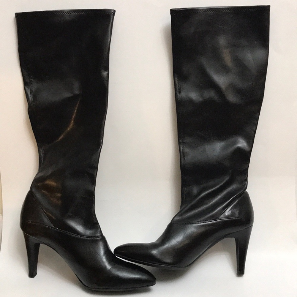 Franco Sarto Boots Heeled Knee High Black size 8.5
